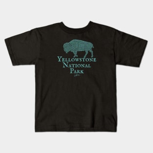 Yellowstone National Park Walking Bison Kids T-Shirt